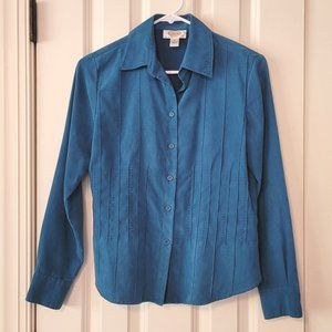 Talbots Teal Faux Suede Shirt